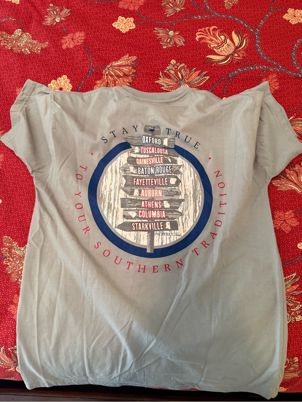 Men's Light Gray Graphic Tee - Southern Tradition Signpost Design